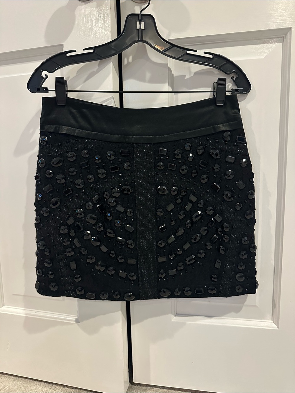 Embellished Black Mini Skirt - size medium